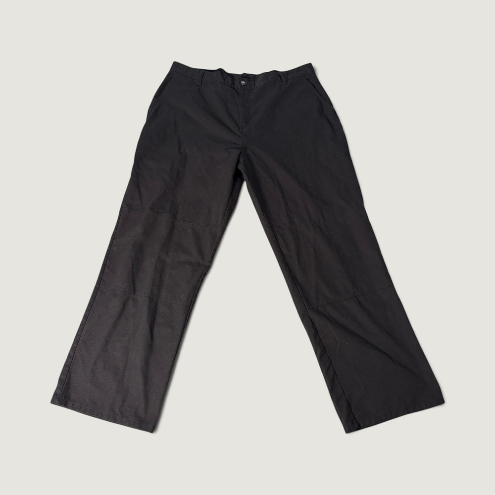Genuine Dickies Mens Black Work Pants GP8738BK 40x32 Straight Leg Twill Trousers